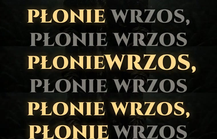 Trzy warianty tej samej linijki napisu, na środkowym brakuje spacji między słowami
